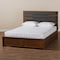 Baxton Studio Elin Upholstered Walnut Finished King Size Platform Bed with Drawers 159-9871 - alternate 10